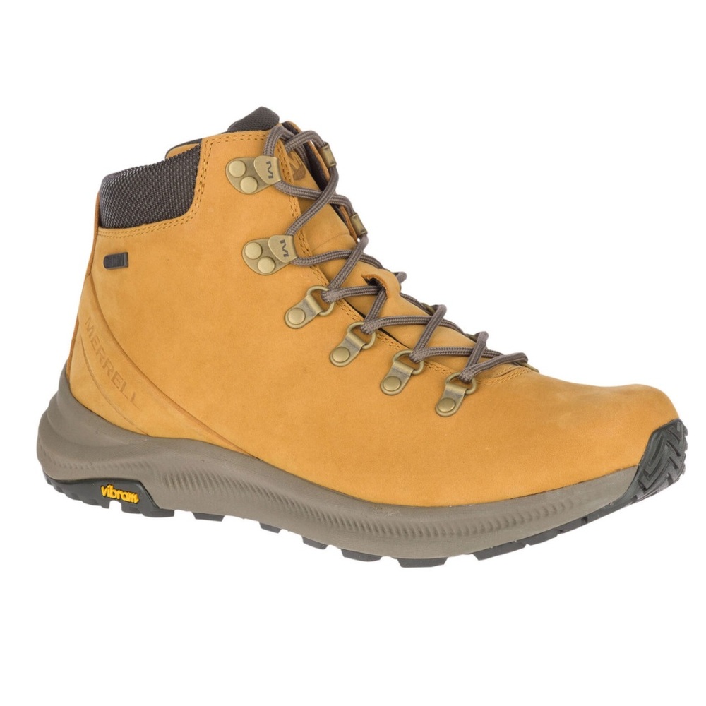 MERRELL Men’s Tan Ontario Waterproof Hiking Boots- Soft Toe - Size 9.5